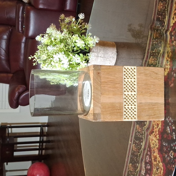 Pier 1 Wooden Box Pillar Candle Holders, NIB - Picture 4 of 4